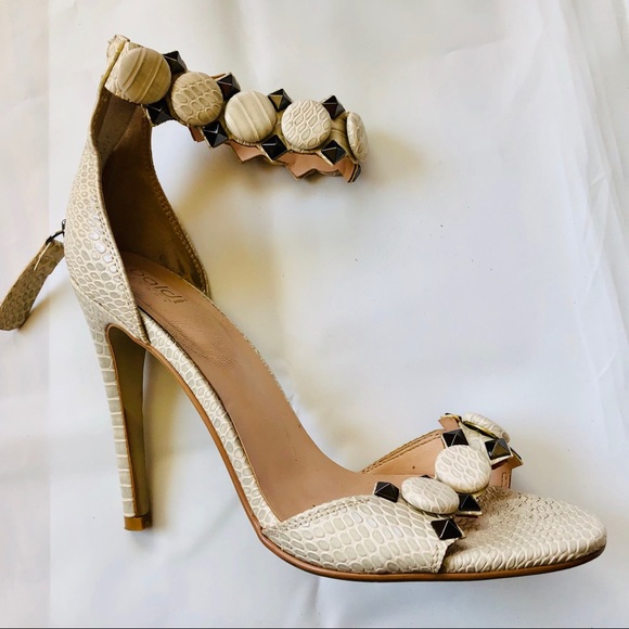 Baldi London Shoes - Baldi Beige Ankle Strap Sandals with Bead detail